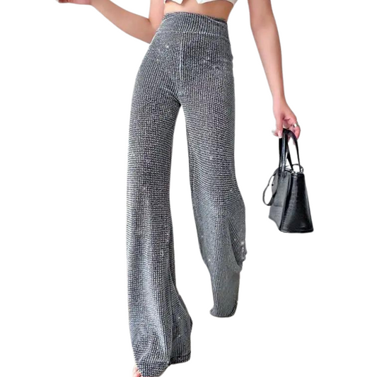 Paillettenhose Grau Damen