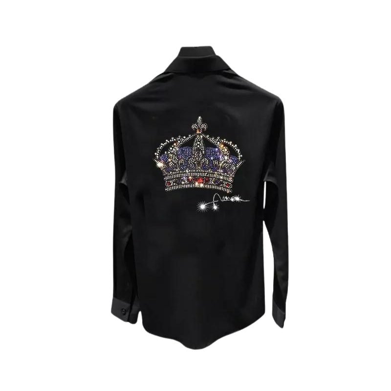 Herrenkleid mit Strass und Kronen-Design
