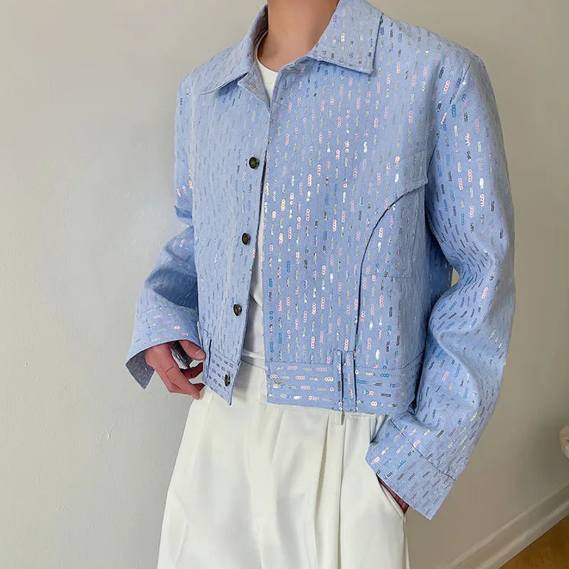 Kurzes Pailletten-Chemise für Männer