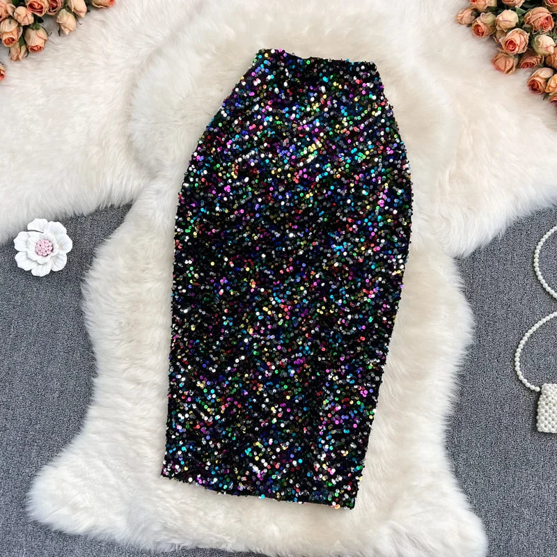 bunte Paillettenrock
