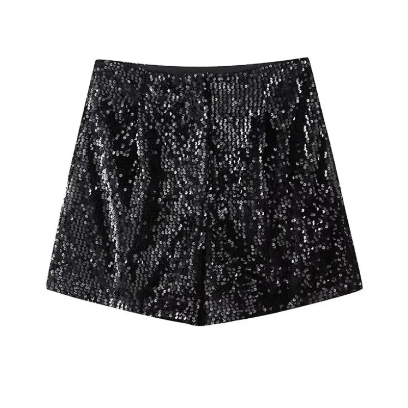 Kurzarm-Top mit Pailletten ohne Ärmel für Damen