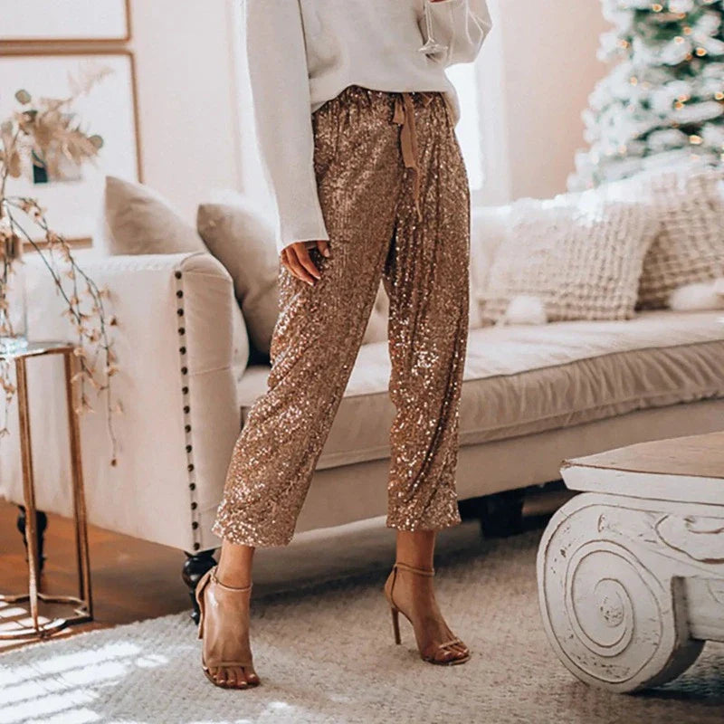 Kurze Paillettenhose für Damen