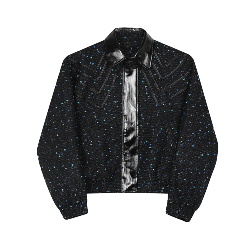 Dunkelblaue Pailletten Herren Jacke