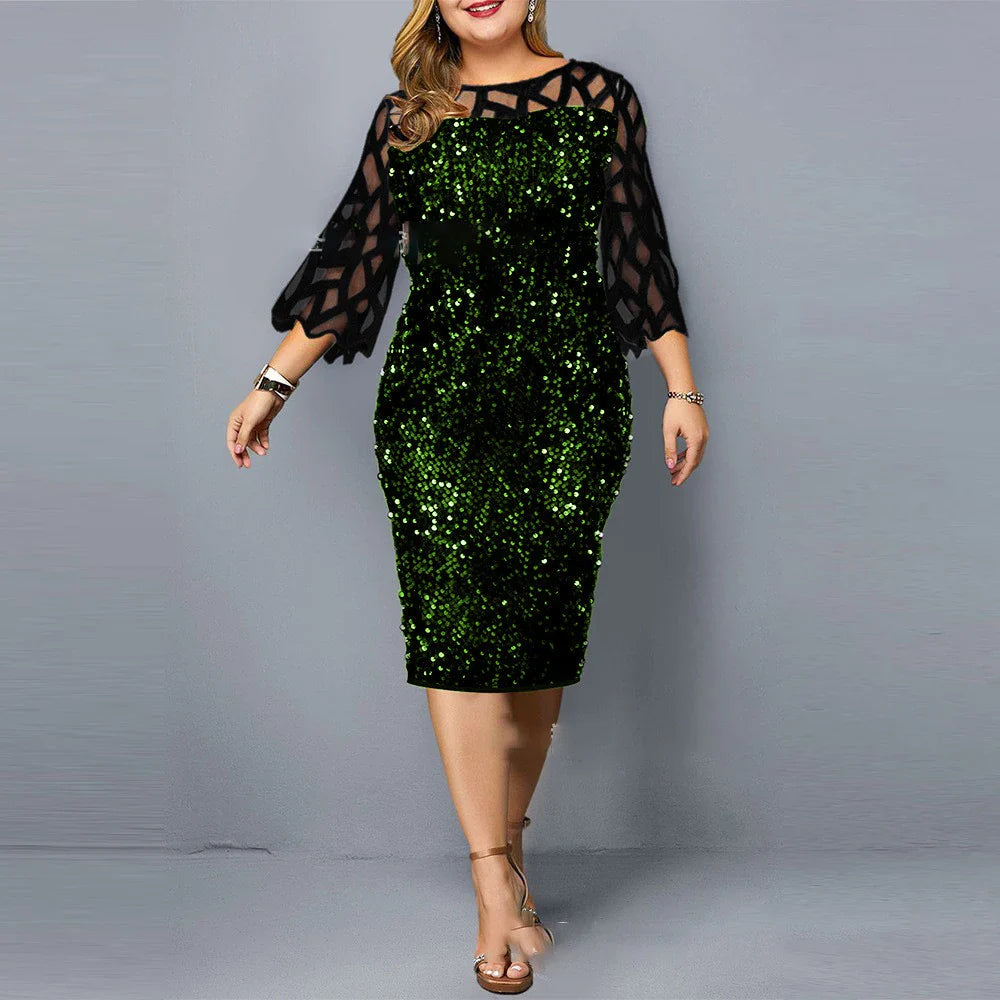 lange Robe mit Pailletten