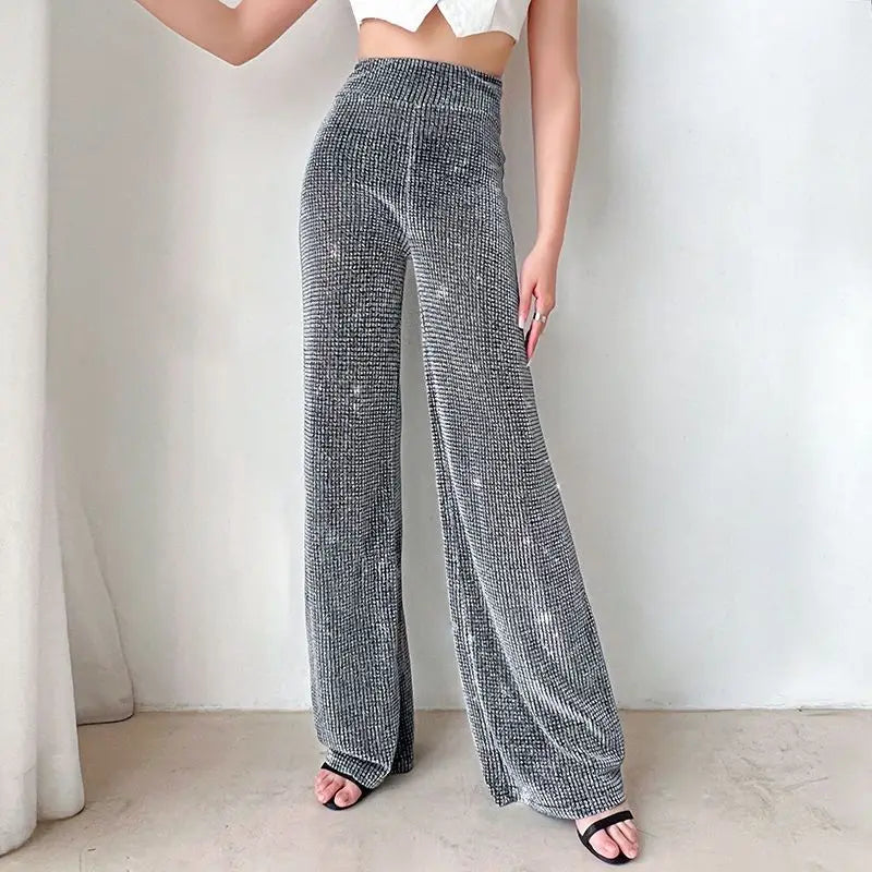 Paillettenhose Grau Damen