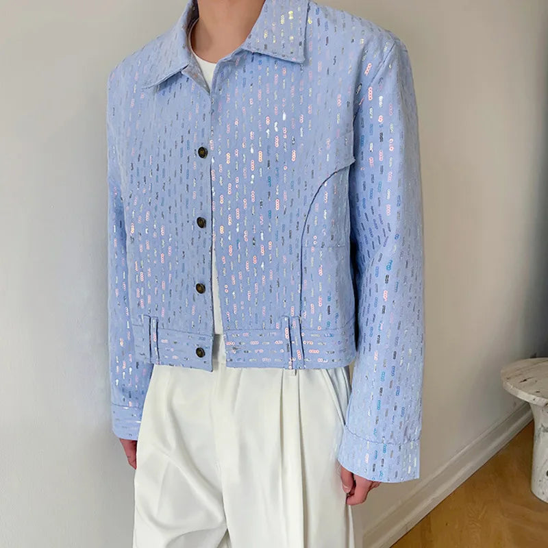 Kurzes Pailletten-Chemise für Männer