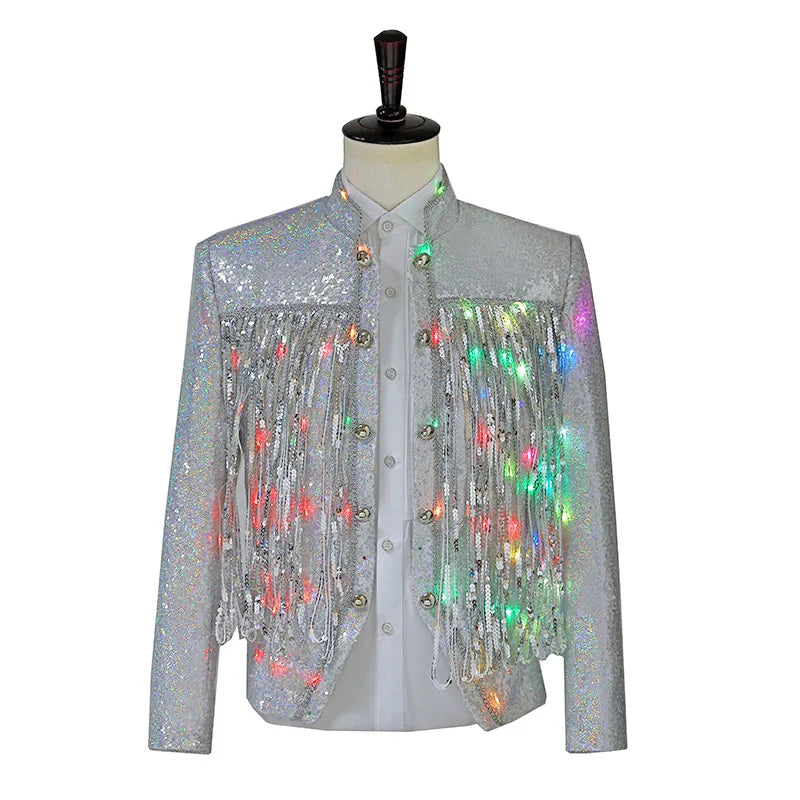 Led Herren Pailletten Jacke