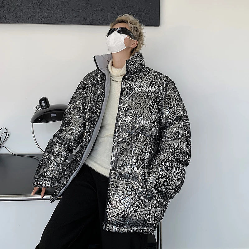 Daunenjacke mit Pailletten für Herren