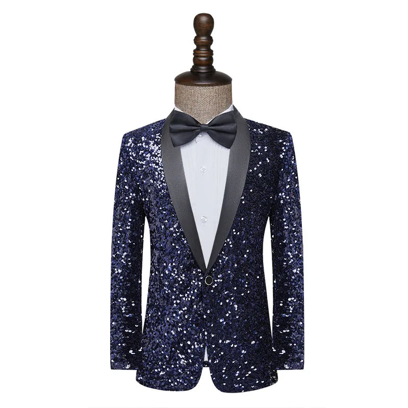 Kostüm Pailletten Blau für Herren