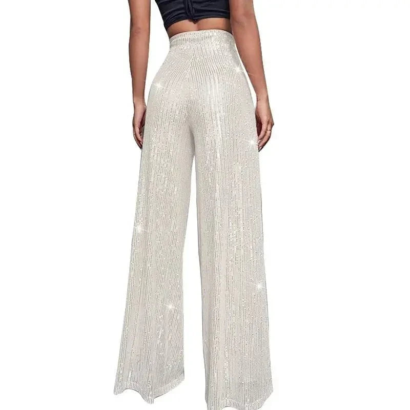 Damen Paillettenhose Weite Schnitt