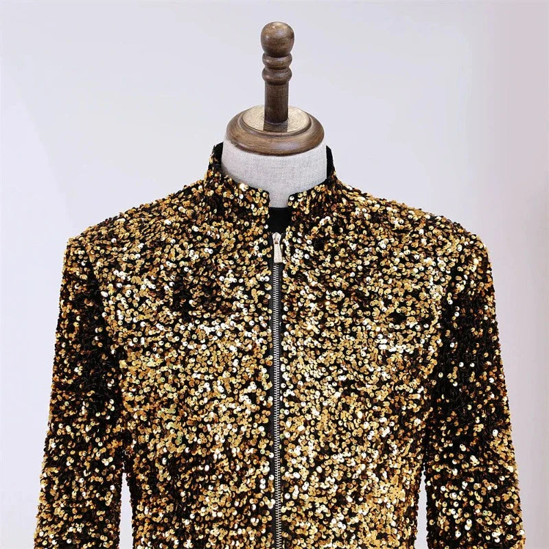 Lange Jacke Pailletten Herren