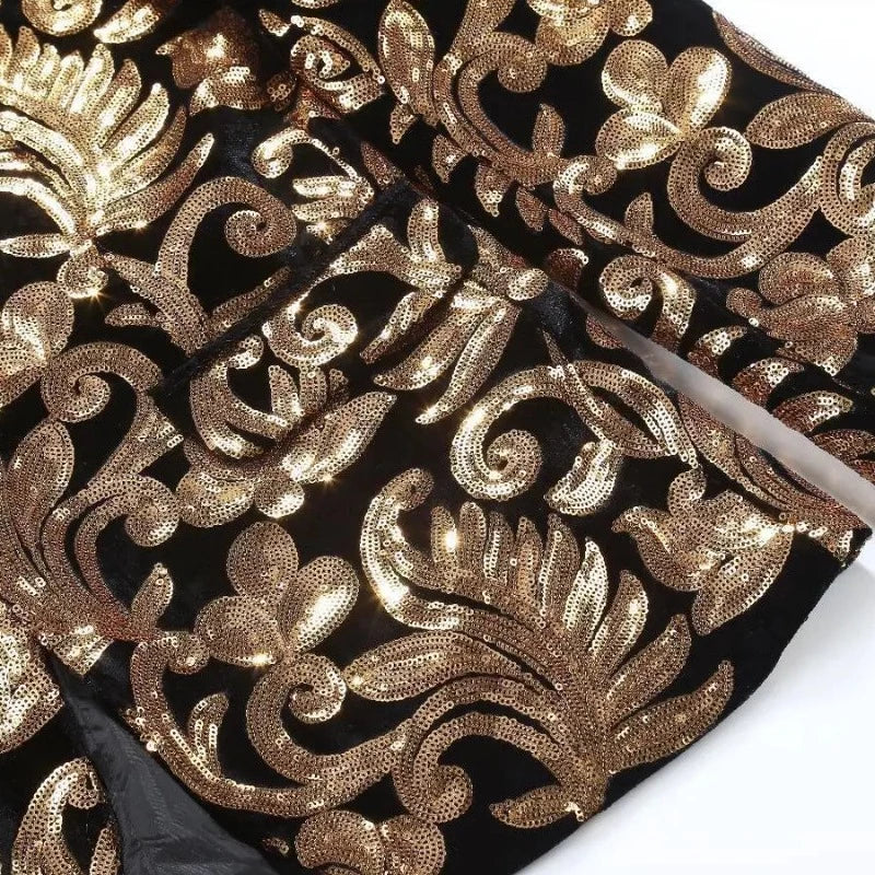 Herrenkostüm aus goldenen Pailletten