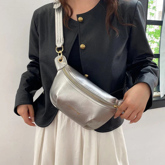 Silberne Bananen-Tasche