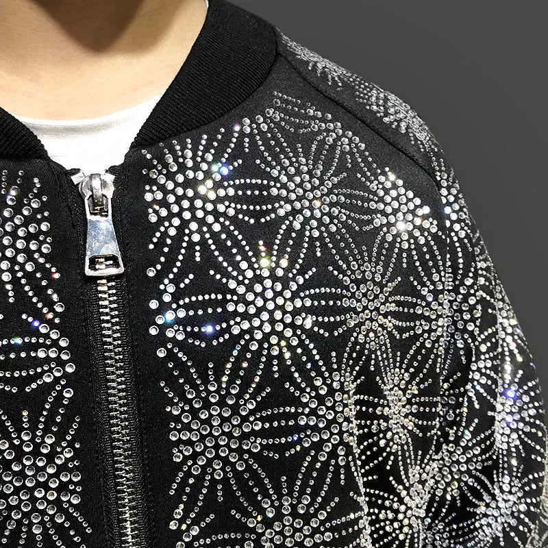 Bomber Noir Strass Herren