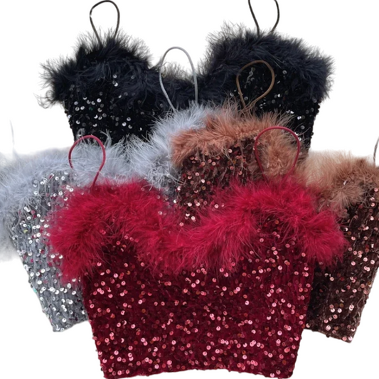 Haut Kurze Pailletten Pelz