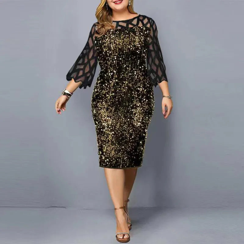 lange Robe mit Pailletten