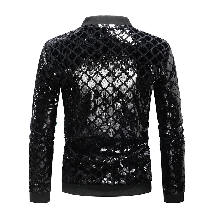 Damens Paillettenjacke mit Karomuster