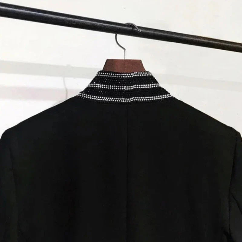 Herren Blazer Jacke mit Strass und Reißverschluss