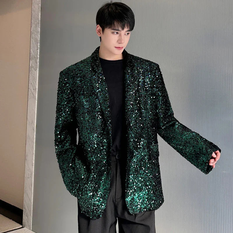 Herren-Grüne Blazer-Jacke