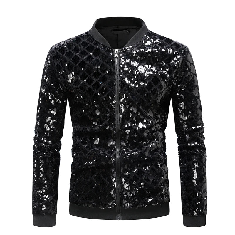 Damens Paillettenjacke mit Karomuster