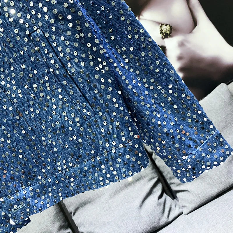 Jeansjacke mit Pailletten für Herren