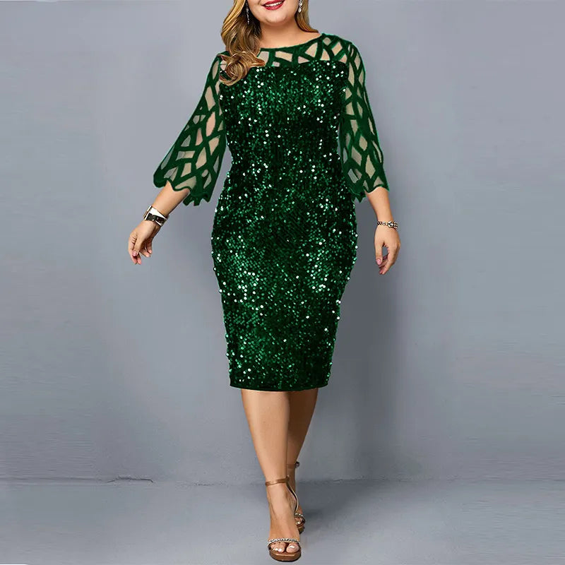 lange Robe mit Pailletten