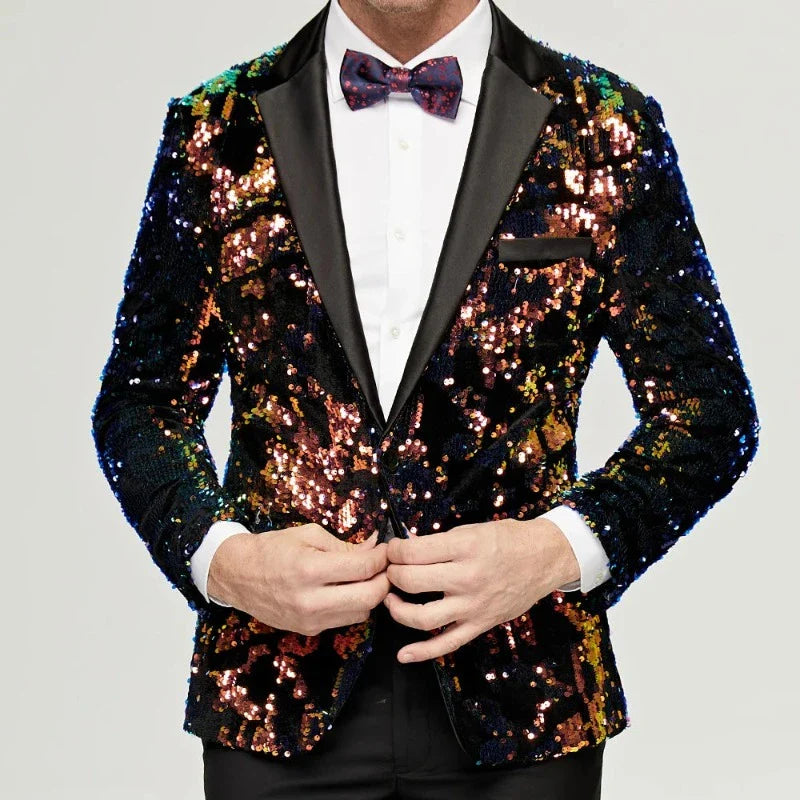 Multicolorglitzerkostüm für Herren