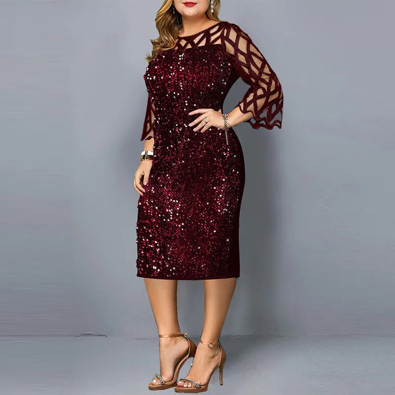 lange Robe mit Pailletten