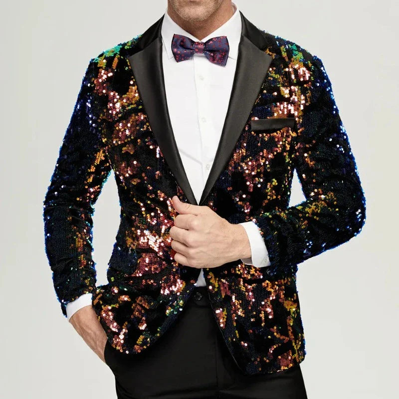 Multicolorglitzerkostüm für Herren