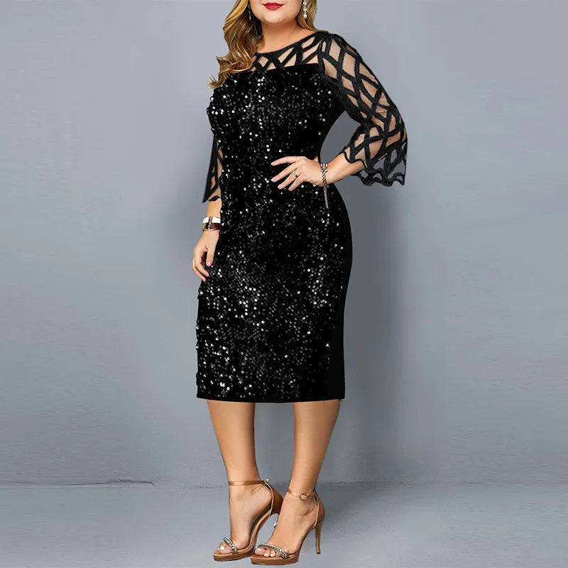 lange Robe mit Pailletten