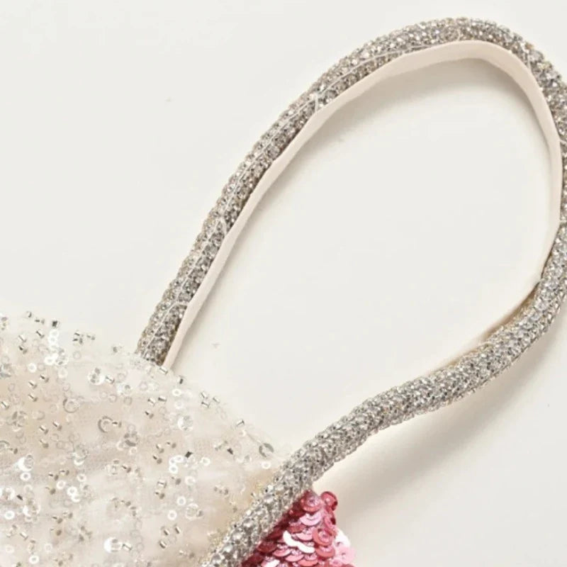 Pailletten-Kleid mit Rosen und Strass
