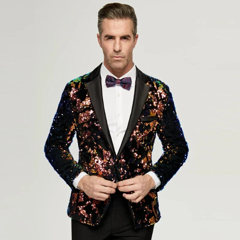 Multicolorglitzerkostüm für Herren