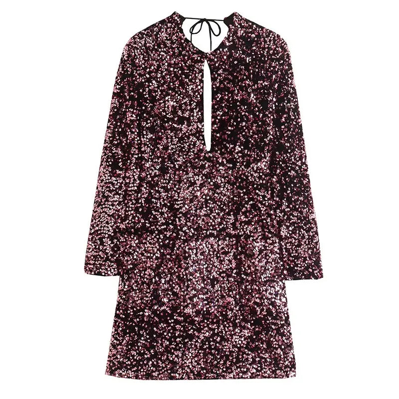 Auffälliges lila Pailletten-Kleid
