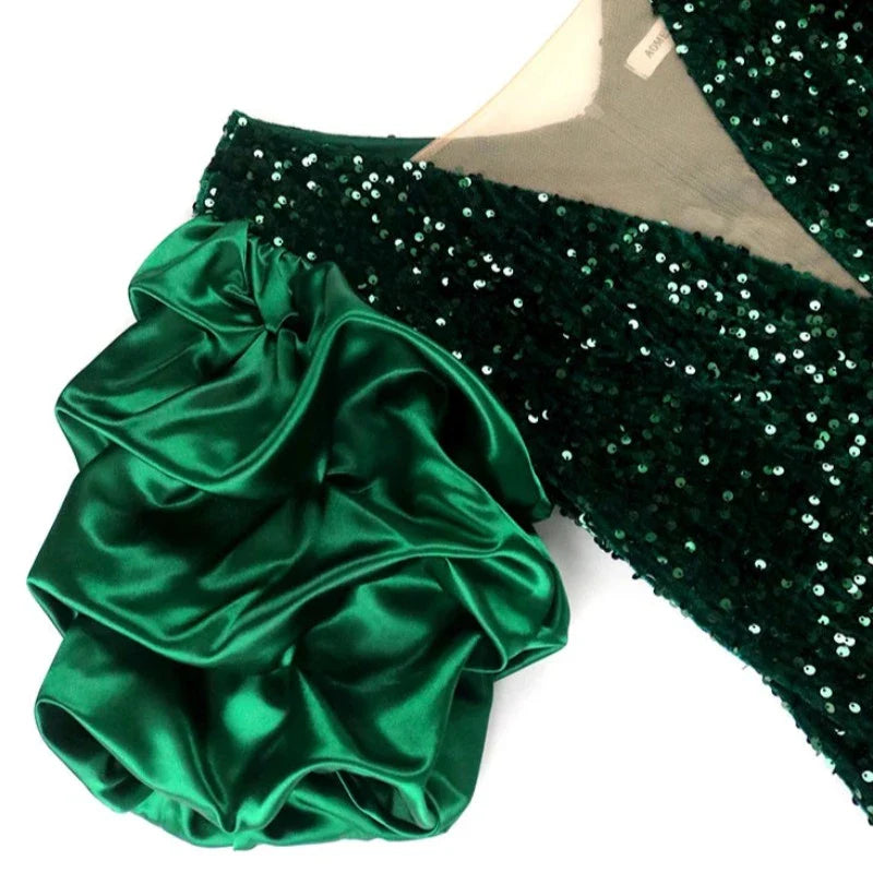 Abendkleid mit Puff-Ärmeln