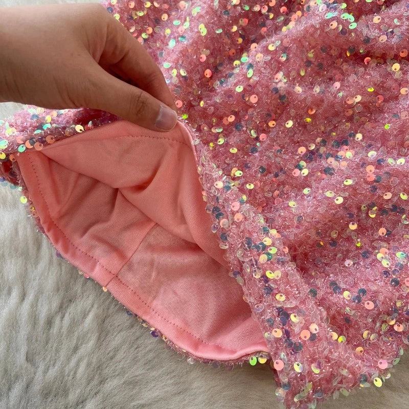 Pailletten-Kleid Rosa