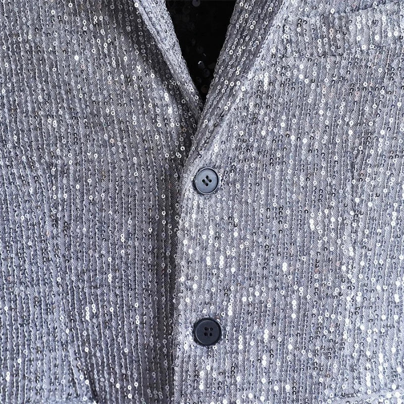 Herren Pailletten-Blazer Jacke