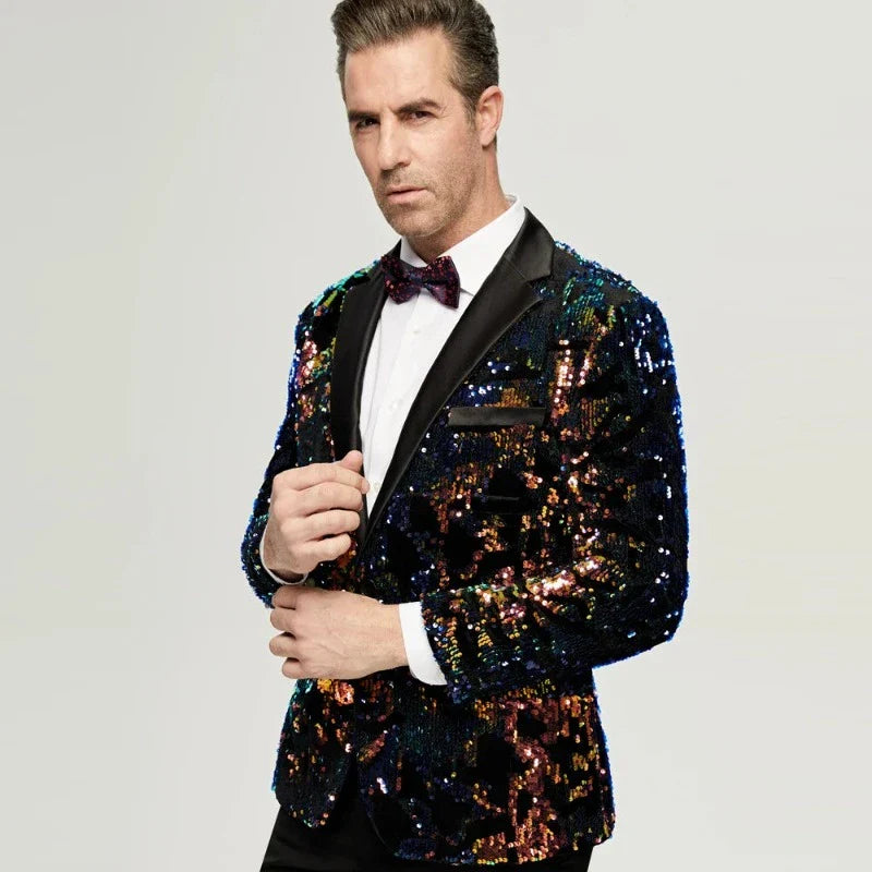 Multicolorglitzerkostüm für Herren