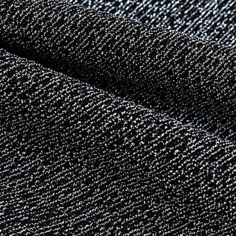 Top Crop Pailletten Grau Rückenfrei
