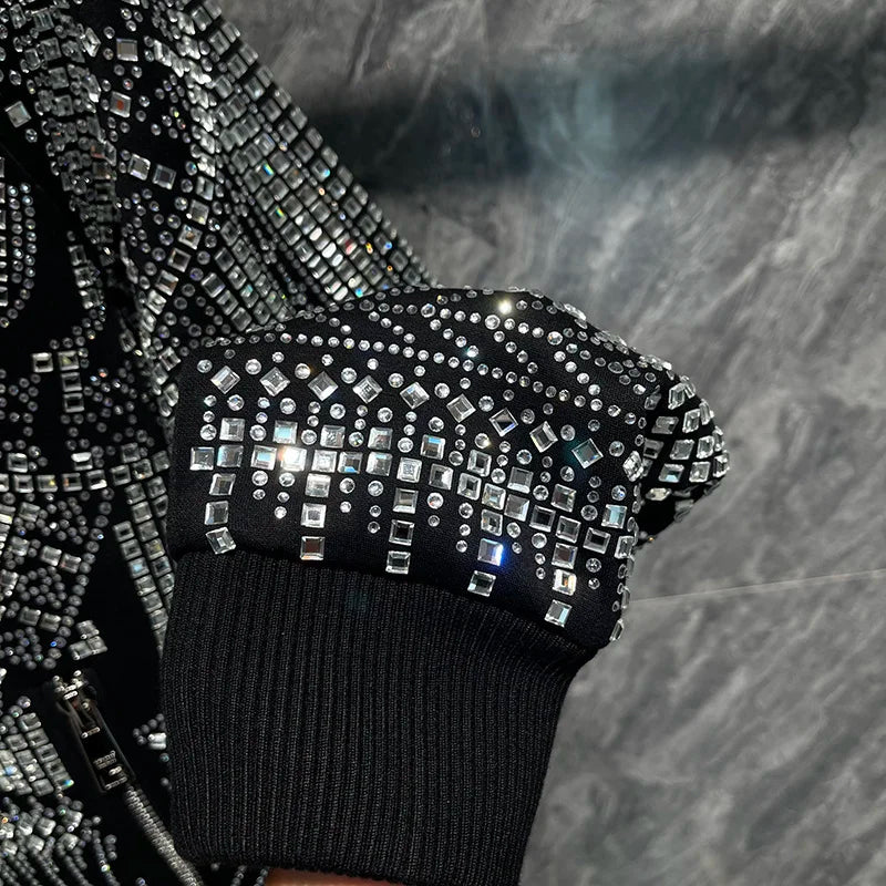 Bomber Jacke mit Strass für Herren