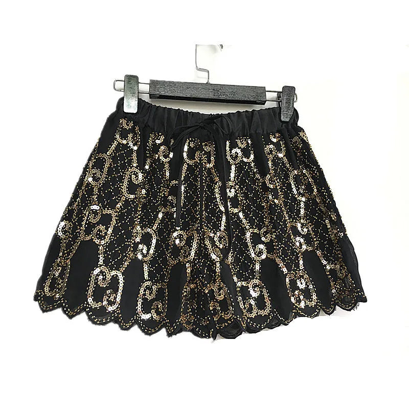 Kurzes Kleid mit Pailletten für Damen
