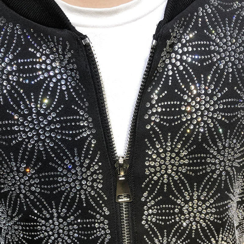 Bomber Noir Strass Herren