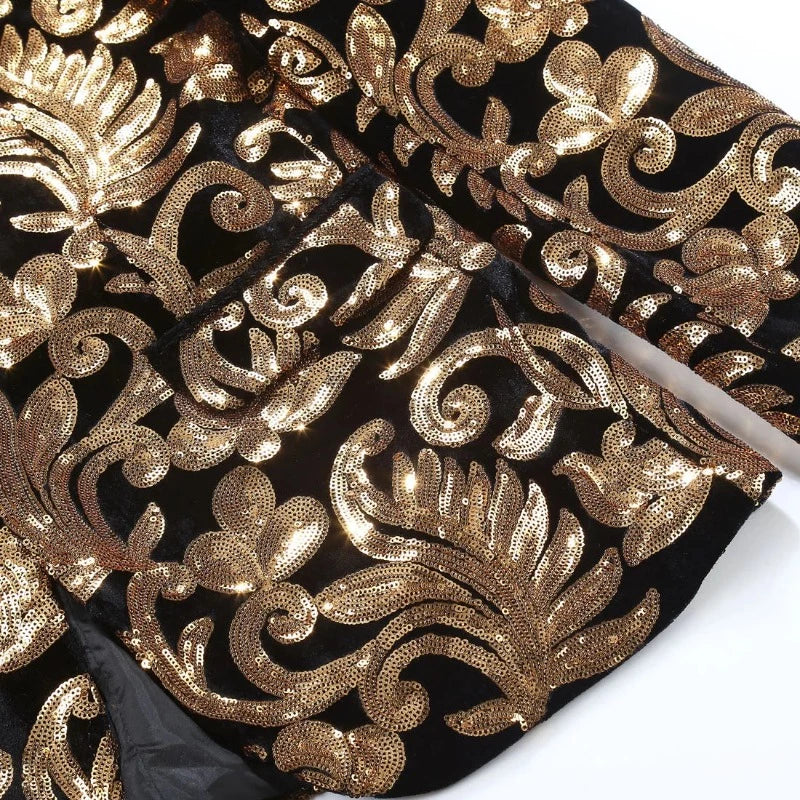 Herrenkostüm aus goldenen Pailletten