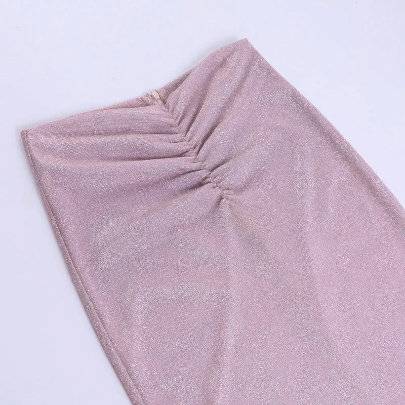 Ensemble Oberteil und Kleid mit Pailletten