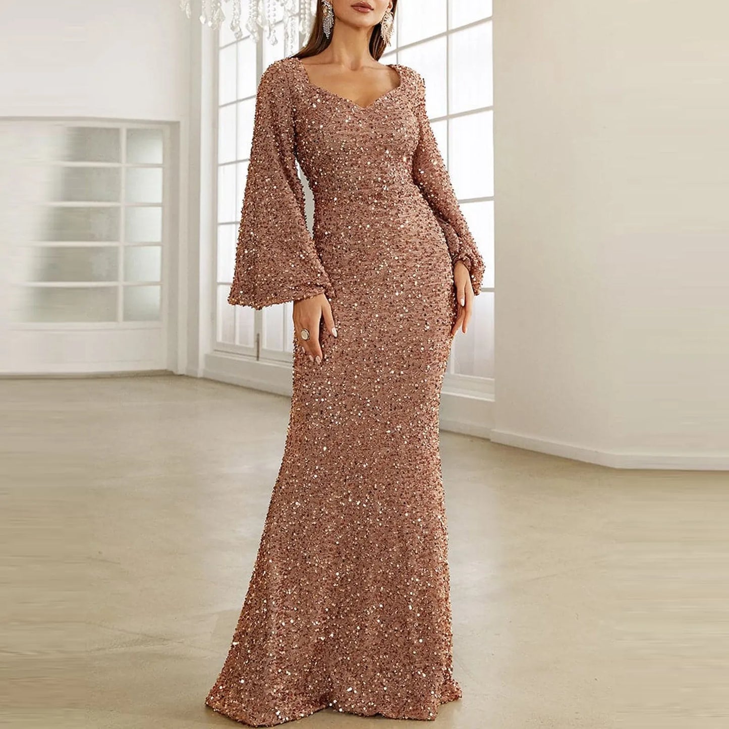 Elegantes Pailletten-Kleid