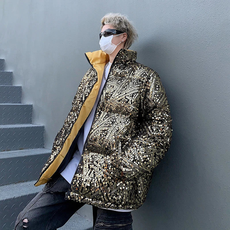 Daunenjacke mit Pailletten für Herren