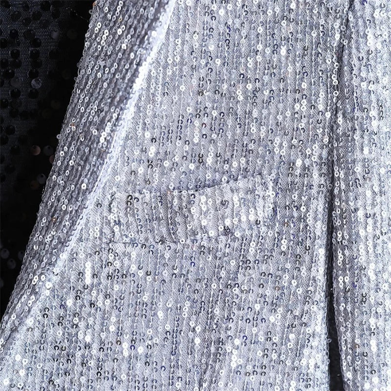 Herren Pailletten-Blazer Jacke