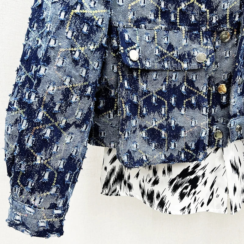 Blaue Paillettenjacke für Herren