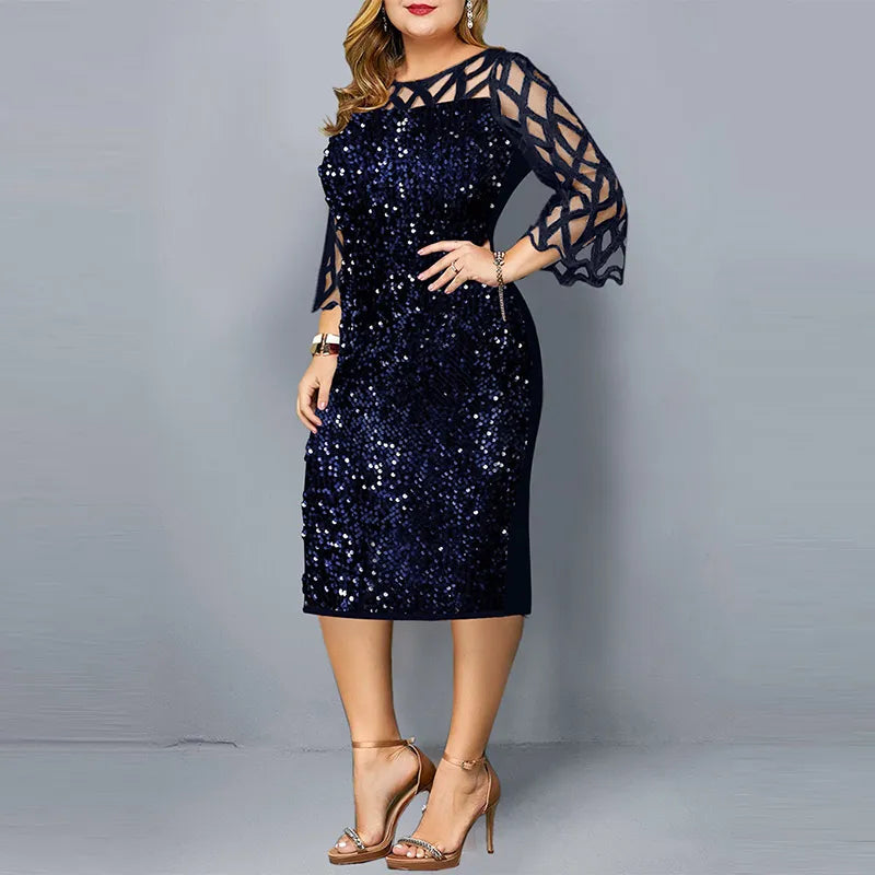 lange Robe mit Pailletten