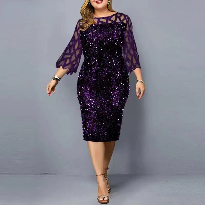 lange Robe mit Pailletten
