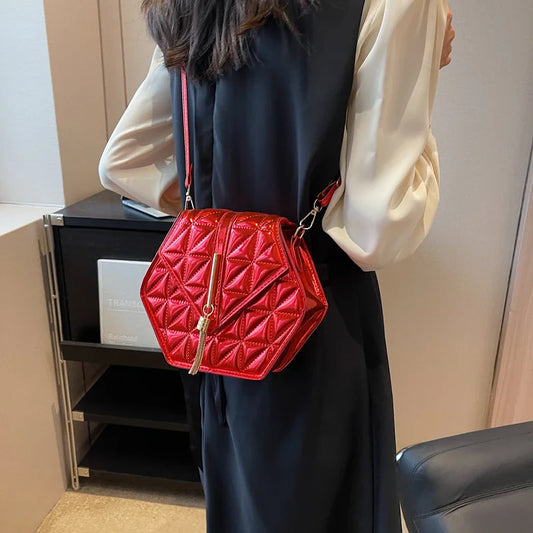 Sac Doré Hexagone PU Cuir